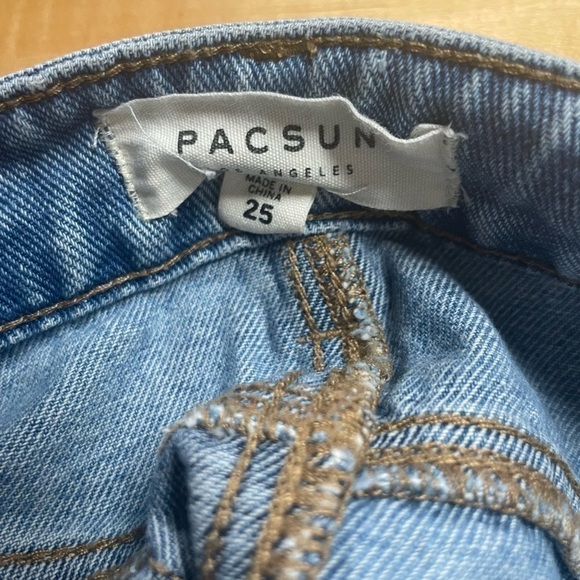 PACSUN Demin Jean Patchwork Skirt raw hem sz 25 - Picture 4 of 5